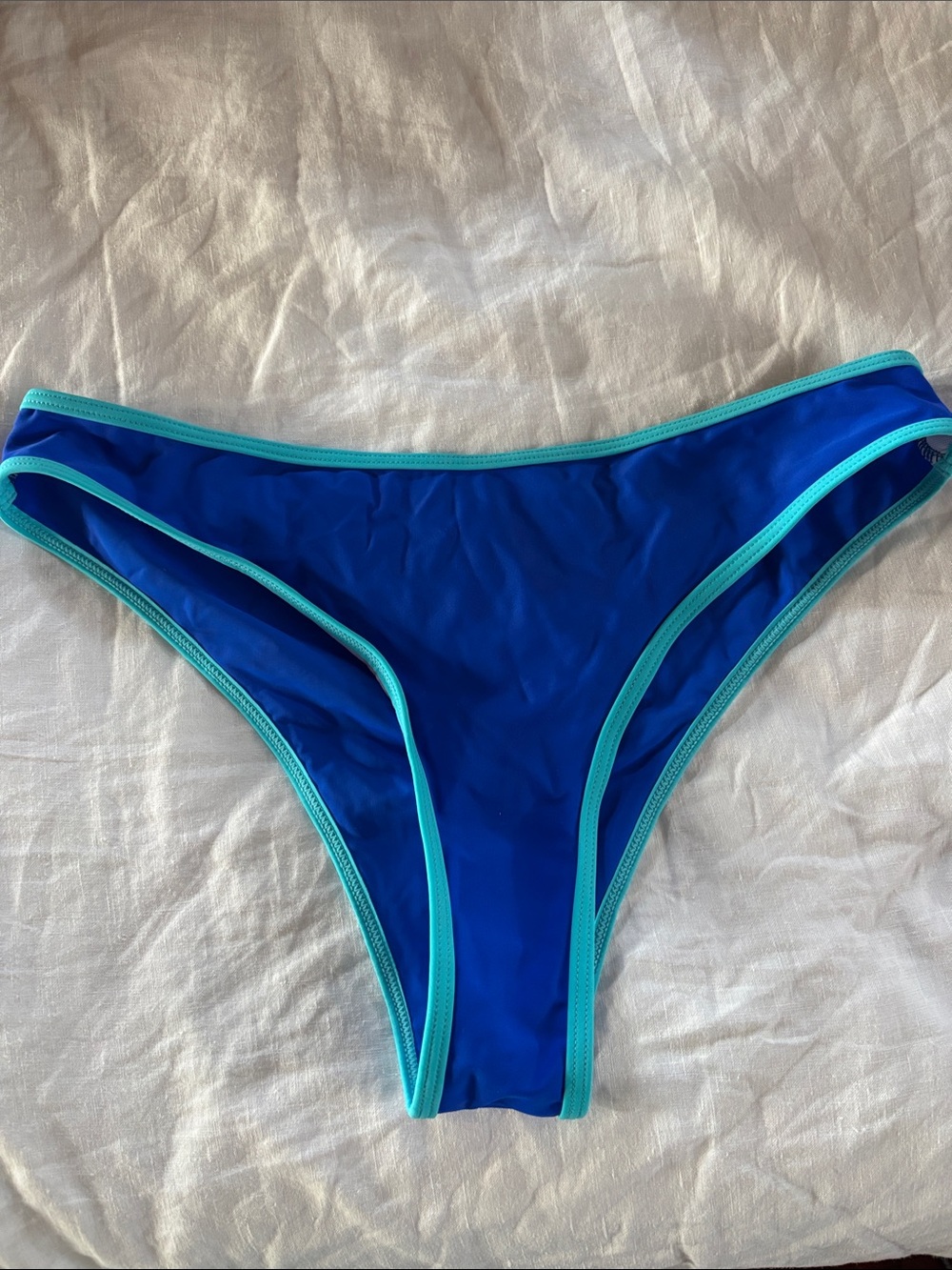 Blue Triangle Swimsuit with Aqua Trim - Picture 3 of 3